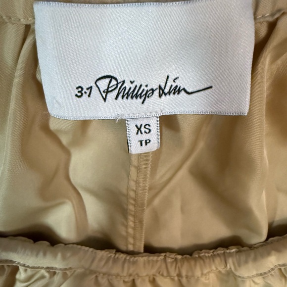 3.1 Phillip Lim Ruched-Neck Taffeta Boxing Top in Tan Size XS - Picture 12 of 13